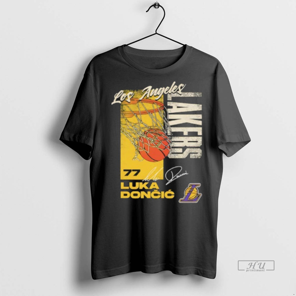 Officials Luka Doncic 77 Los Angeles Lakers All Net Signature Premium Tee Shirt Sweater