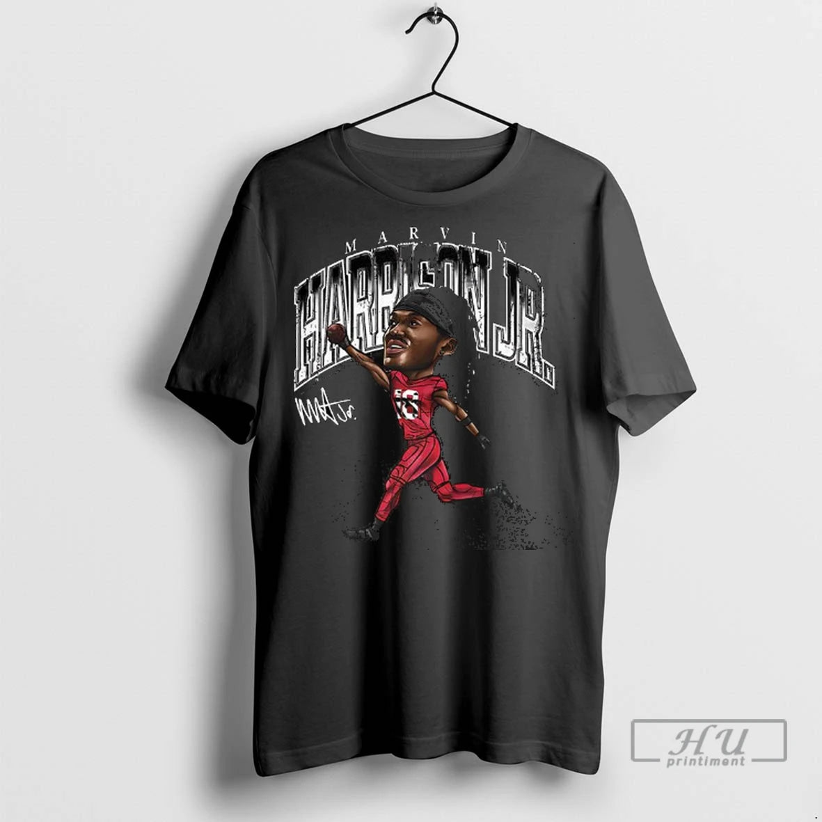 Officials Marvin Harrison Jr Arizona Cardinals Football Cartoon Signature T Shirt