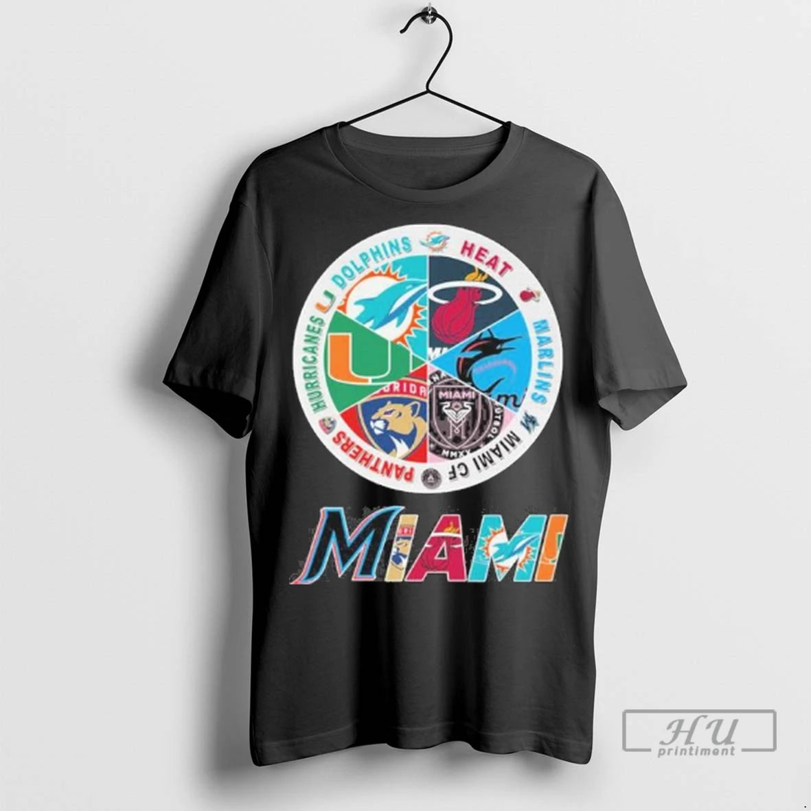 Officials Miami Sports 2025 Dolphins Heat Marlins Inter Miami Panthers And Hurricanes T Shirt