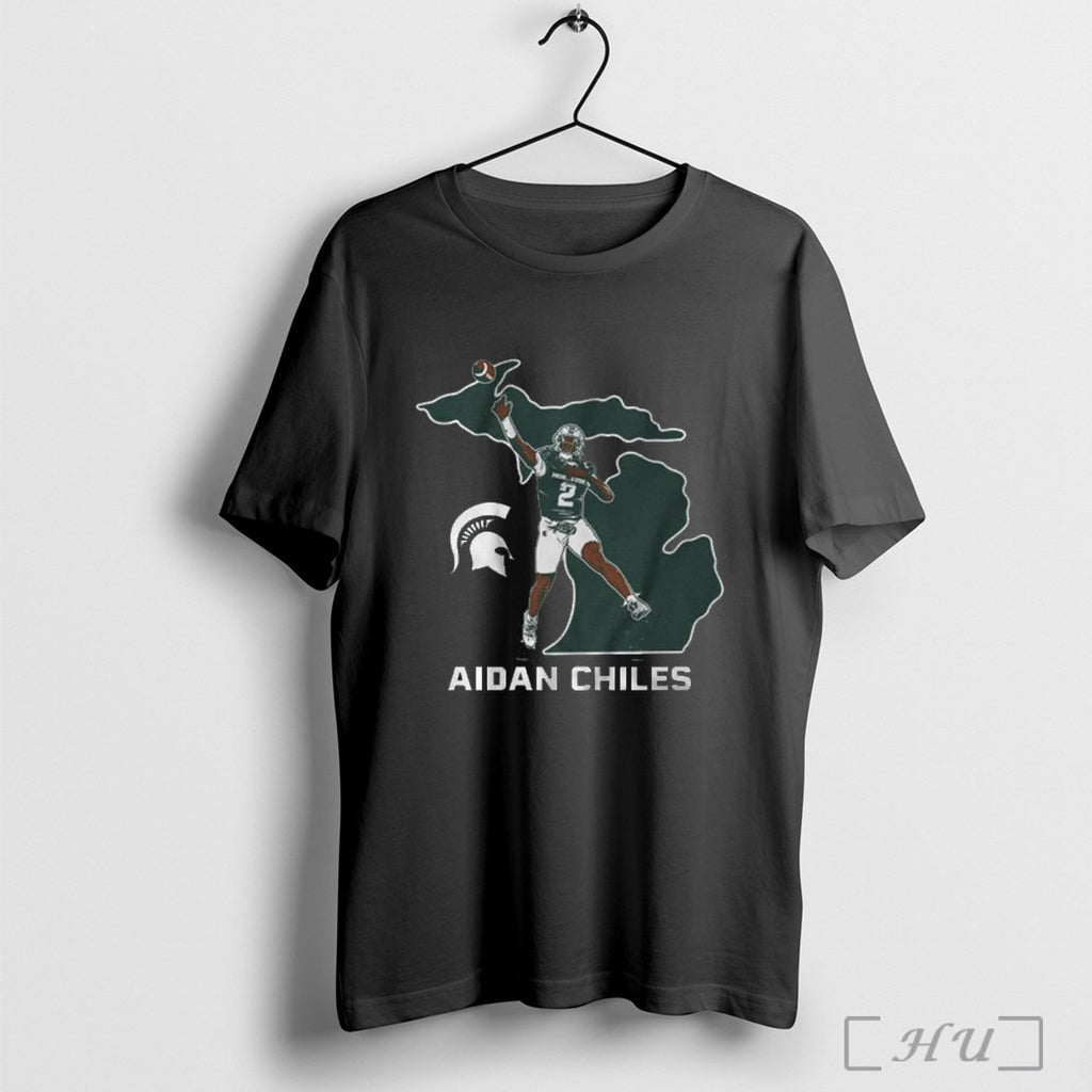 Officials Michigan State Football Aidan Chiles State Star T Shirt