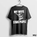 Officials My Wife Stabs People Skull T Shirt