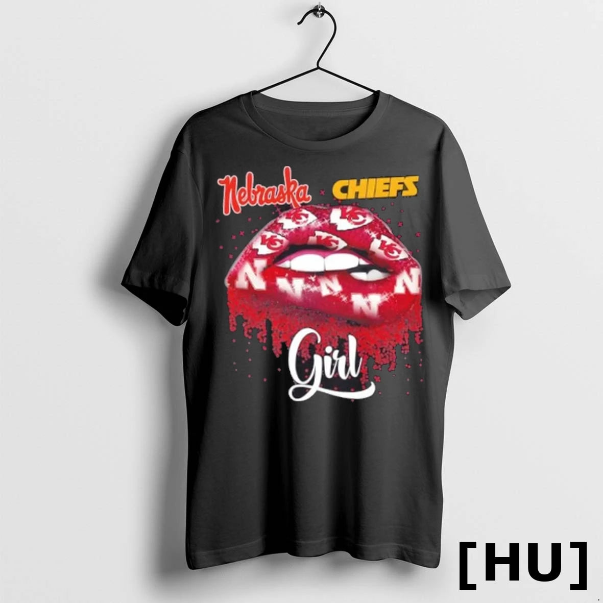 Officials Nebraska Cornhuskers X Kansas City Chiefs Girl Lips T Shirt