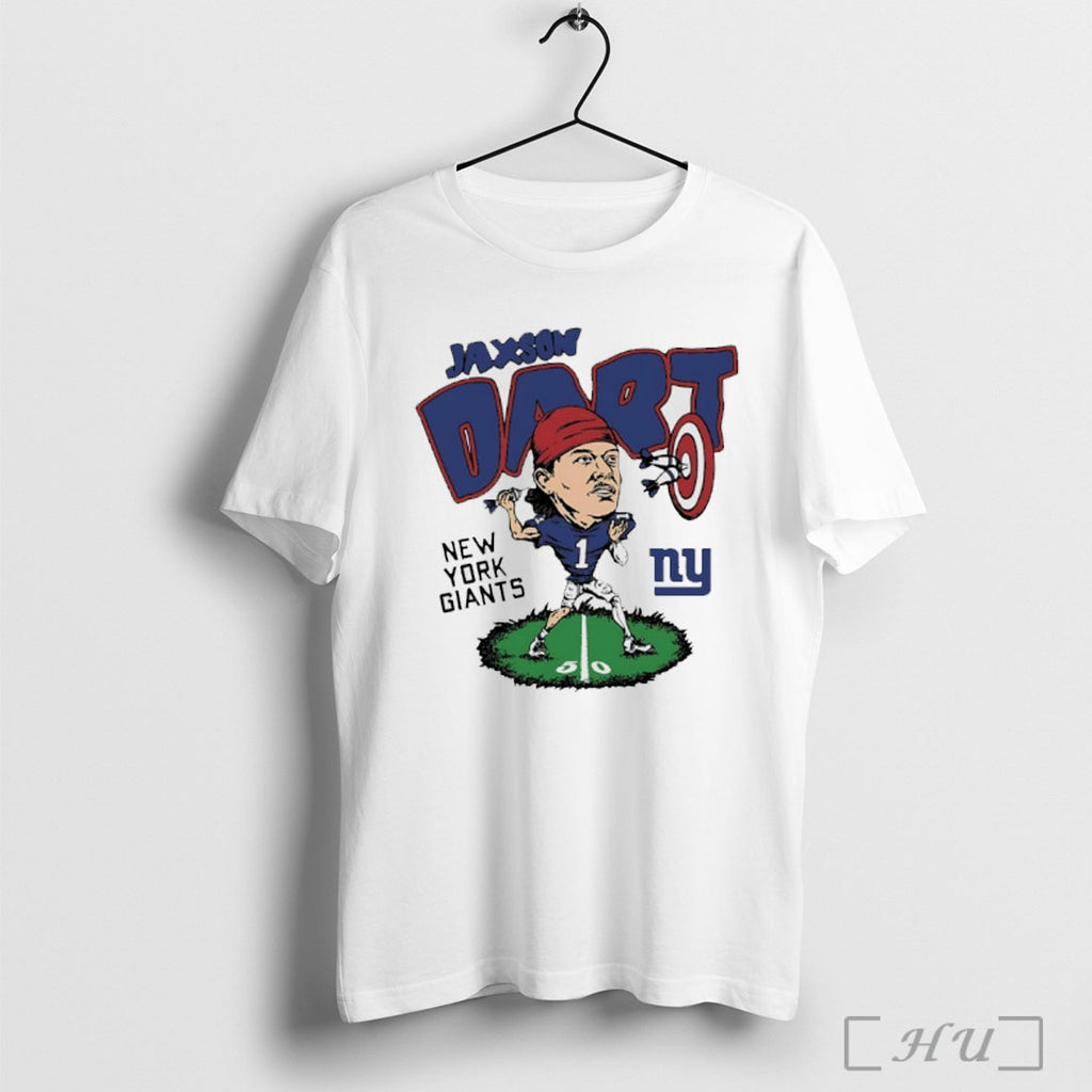 Officials New York Giants Jaxson Dart Player Caricature T Shirt