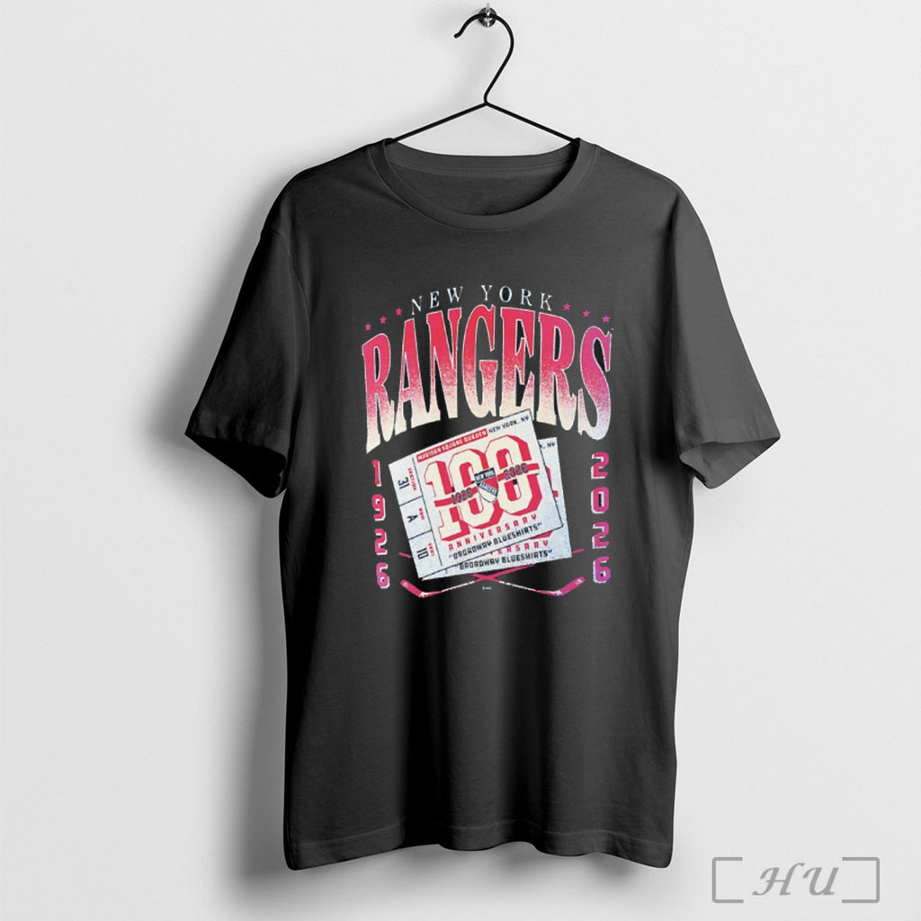 Officials New York Rangers 1926 2026 100th Anniversary Broroway Bluesnirts T Shirt