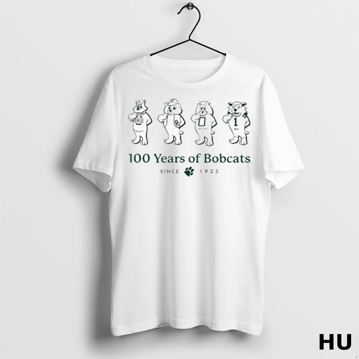 Officials Ohio 100 Years Of Bobcats Since 1925 Mascots Logo Ladies T Shirt
