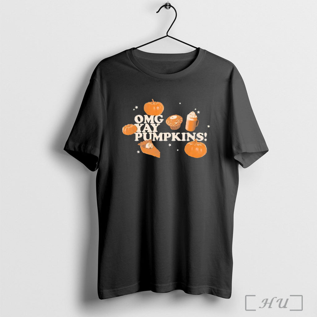 Officials Omg Yay Pumpkins Coffee Dessert Halloween T Shirt