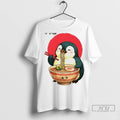 Officials Penguin Eating Ramen Sunrise T Shirt