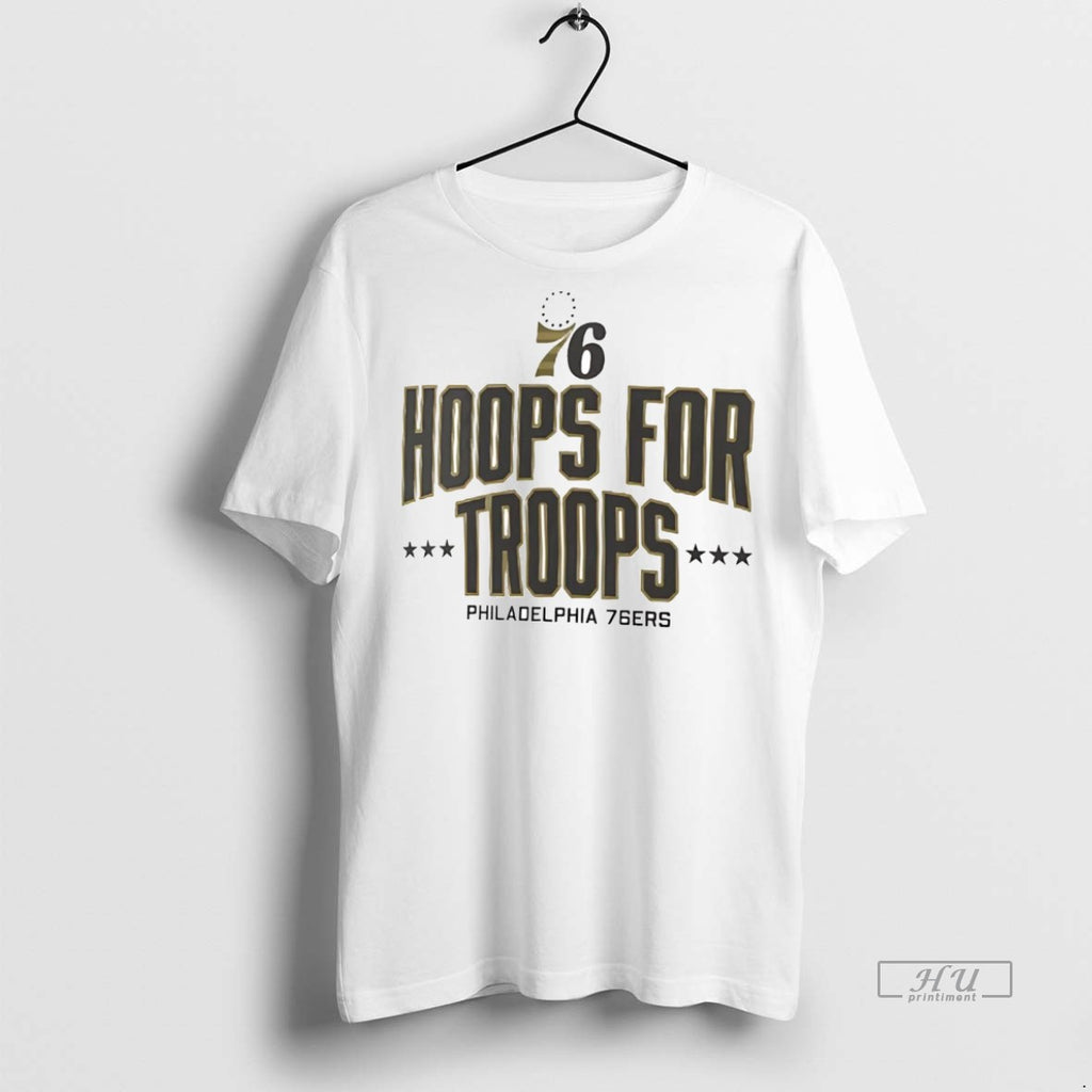 Officials Philadelphia 76ers Hoops For Troops Premium Tee Shirt Sweater