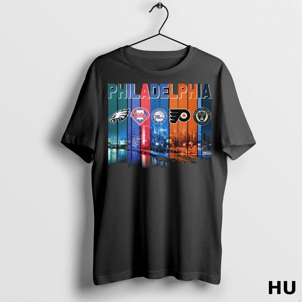 Officials Philadelphia City Sports Logo Skyline 2025 Long Sleve T Shirt