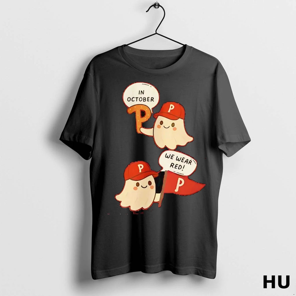 Officials Philadelphia Phillies Ghost In October We Wear Red T Shirt