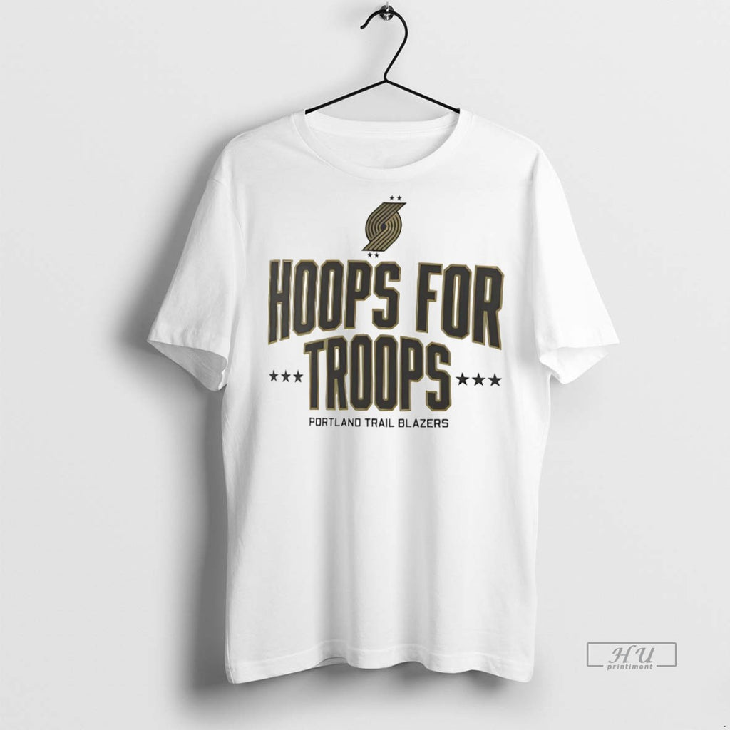 Officials Portland Trail Blazers Hoops For Troops Premium Tee Shirt Sweater