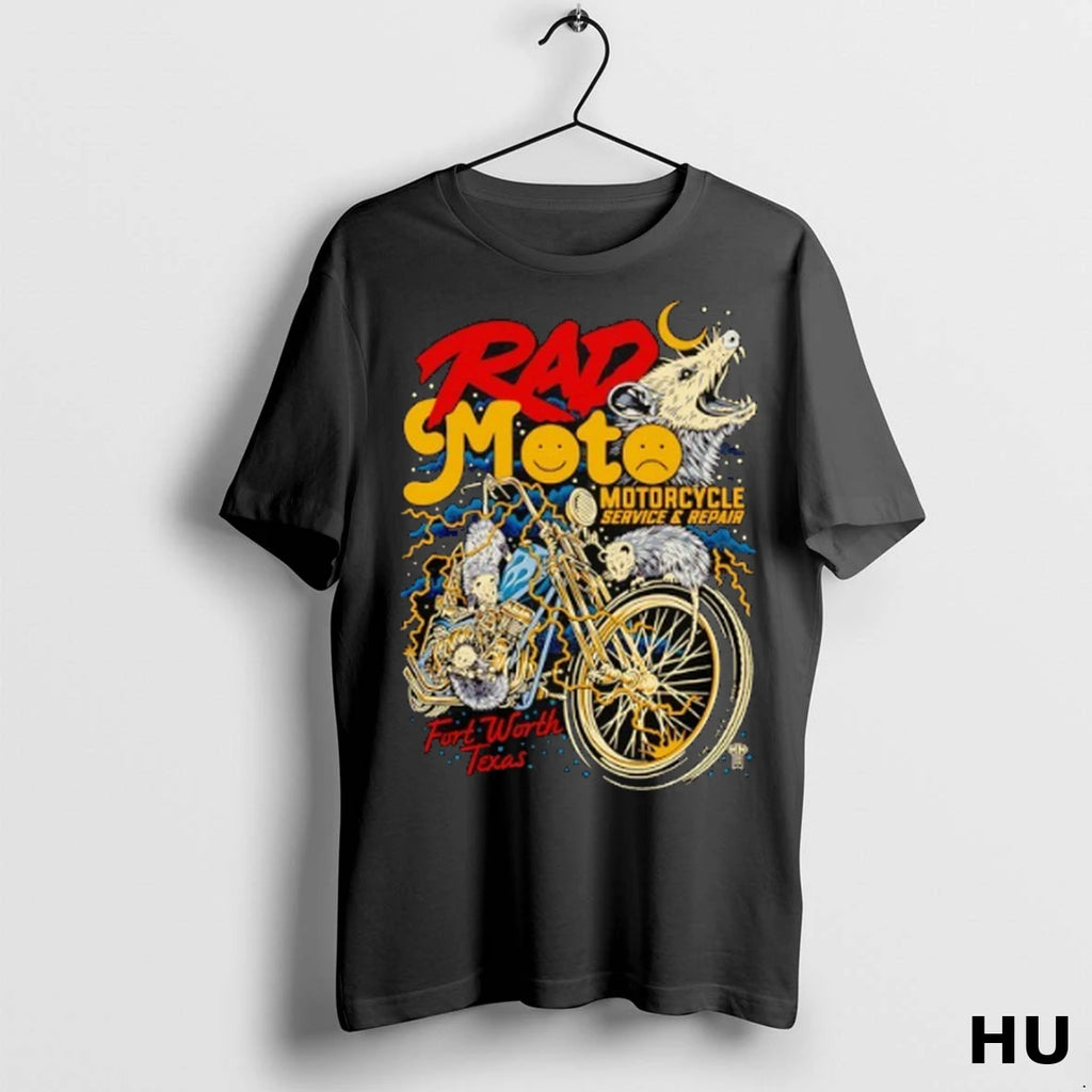 Officials Possum Rad Moto Motorcycle Service And Repair Fort Worth Texas T Shirt