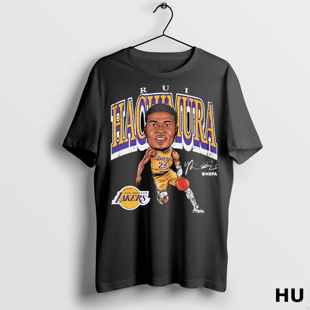 Officials Rui Hachimura Cartoon Signature Los Angeles Lakers T Shirt
