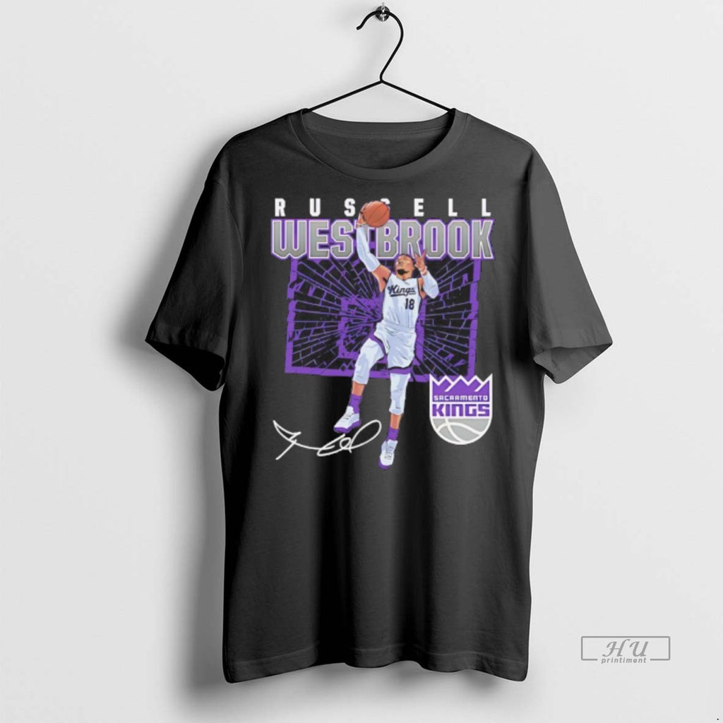 Officials Russell Westbrook Sacramento Kings Shattered Signature Premium Tee Shirt Sweater