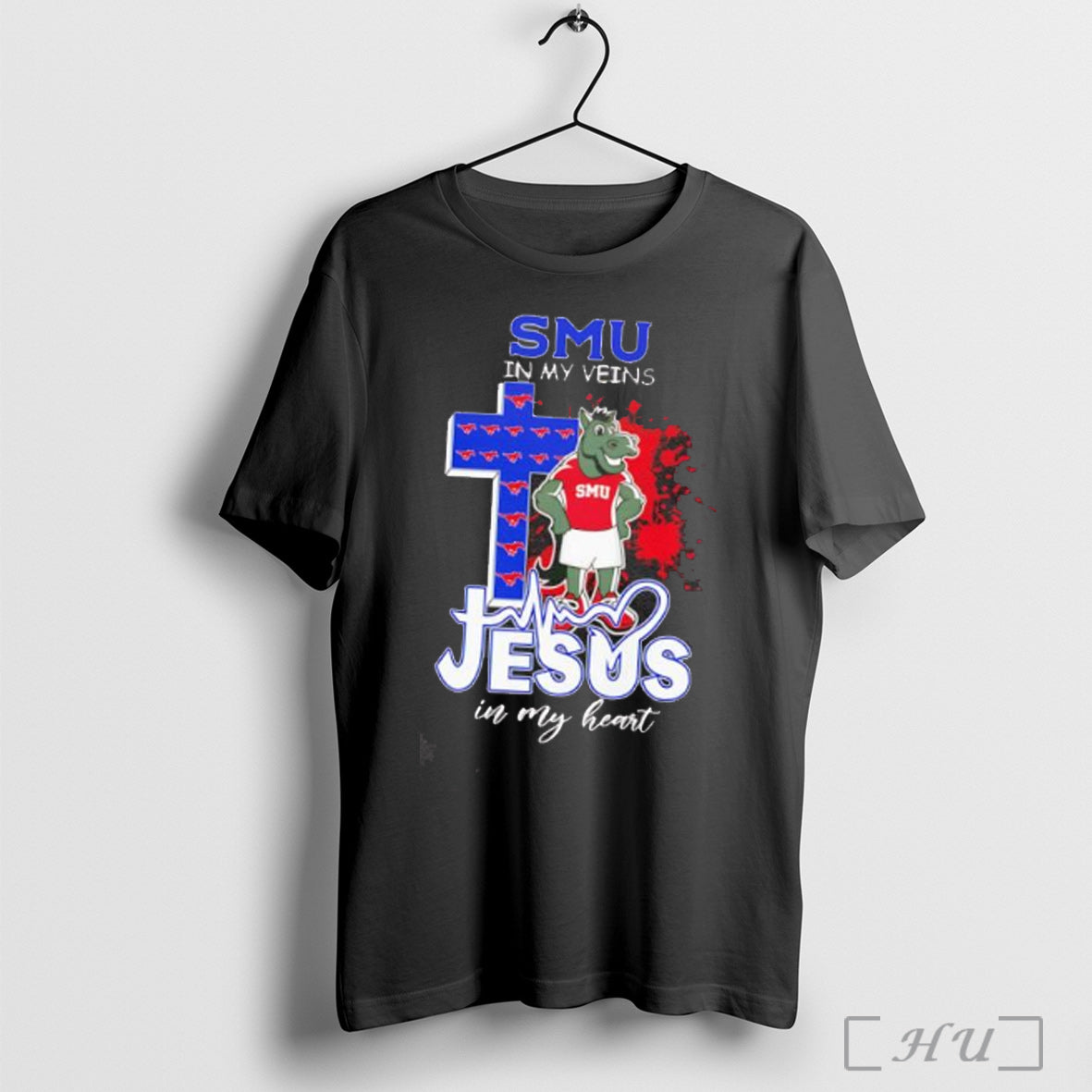 Officials Smu In My Veins Jesus In My Heart Mascot Shirt Hoodie Sweater Longsleeve And