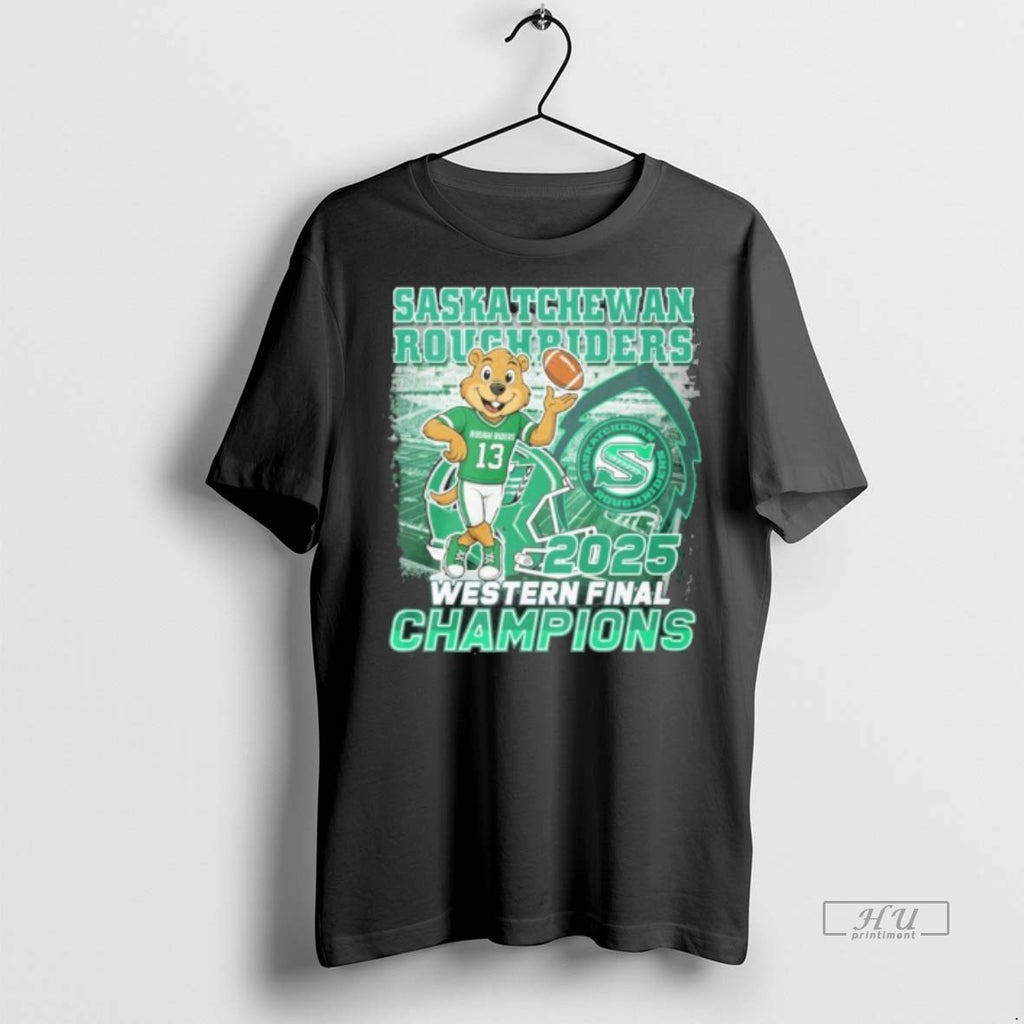Officials Saskatchewan Roughriders Mascot 2025 Western Final Champions Premium Tee Shirt Sweater