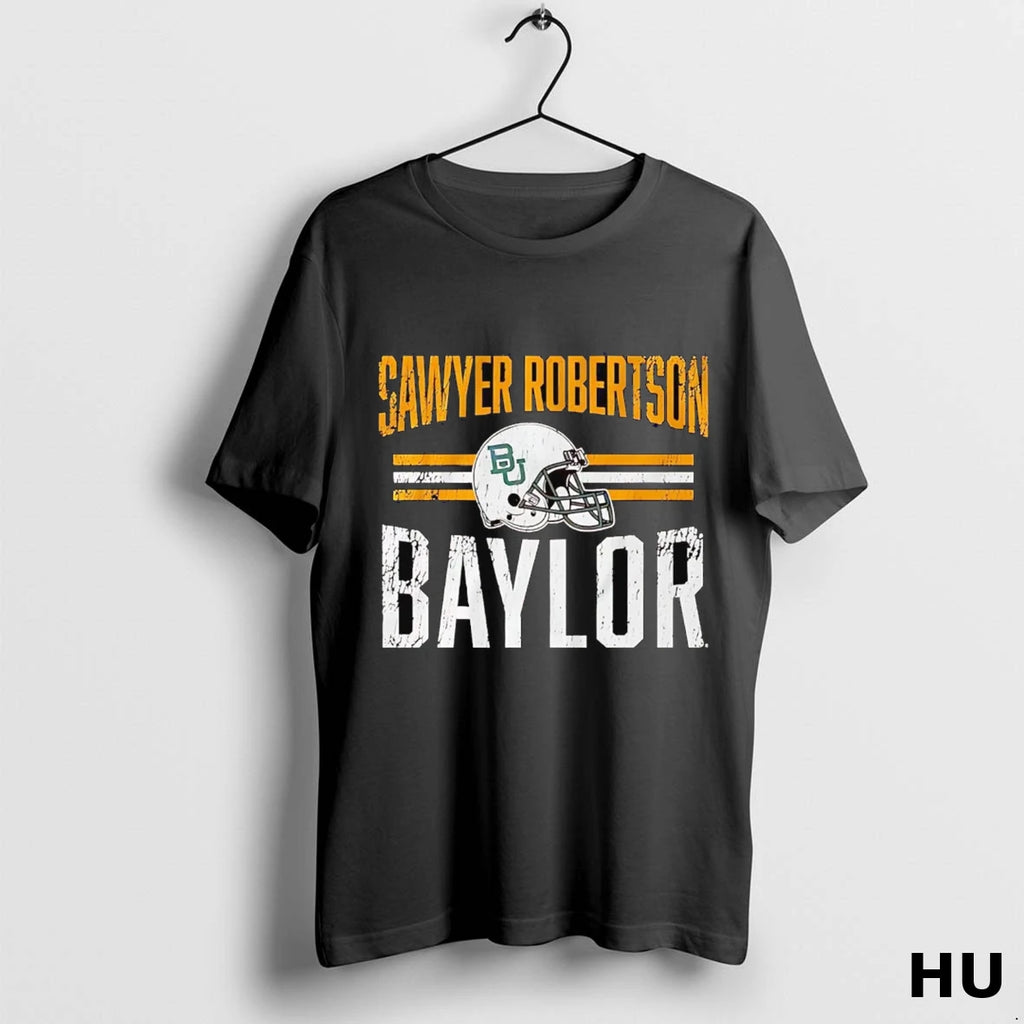 Officials Sawyer Robertson Helmet Stripes Baylor Bears T Shirt