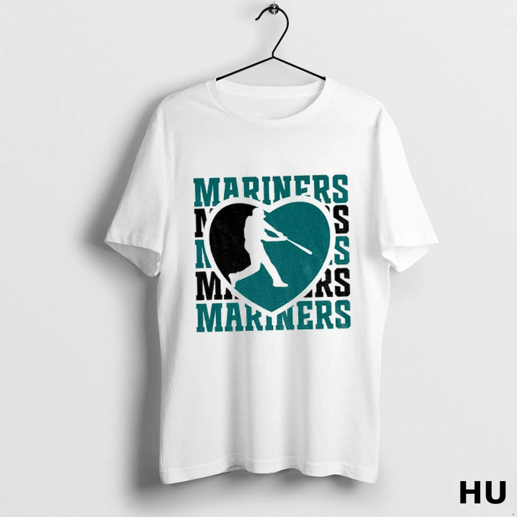 Officials Seattle Mariners Baseball Logo Heart Mlb For Fan T Shirt