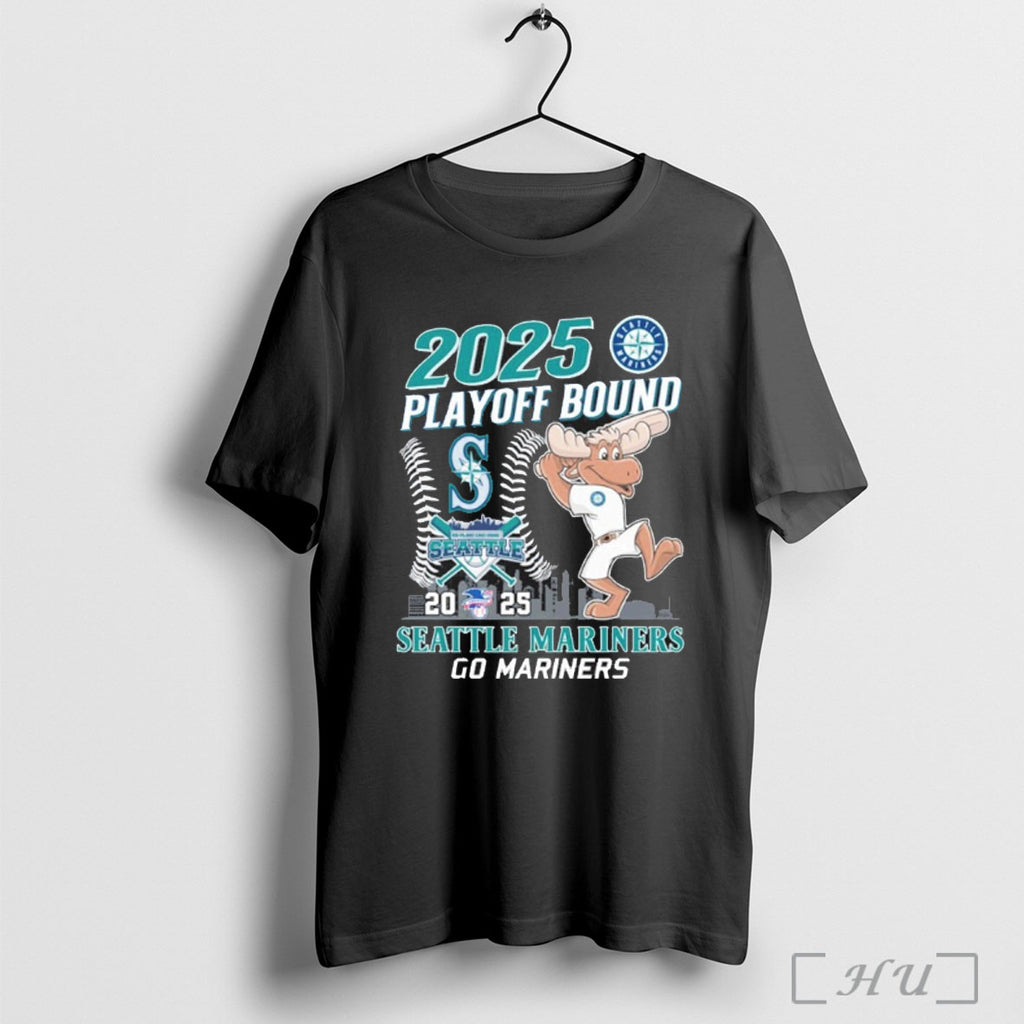 Officials Seattle Mariners Mascot 2025 Playoff Bound October Go Mariners T Shirt