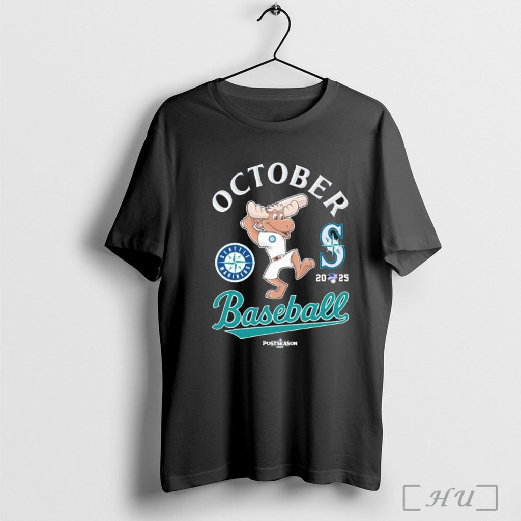 Officials Seattle Mariners Mascot October Baseball 2025 Mlb Postseason T Shirt