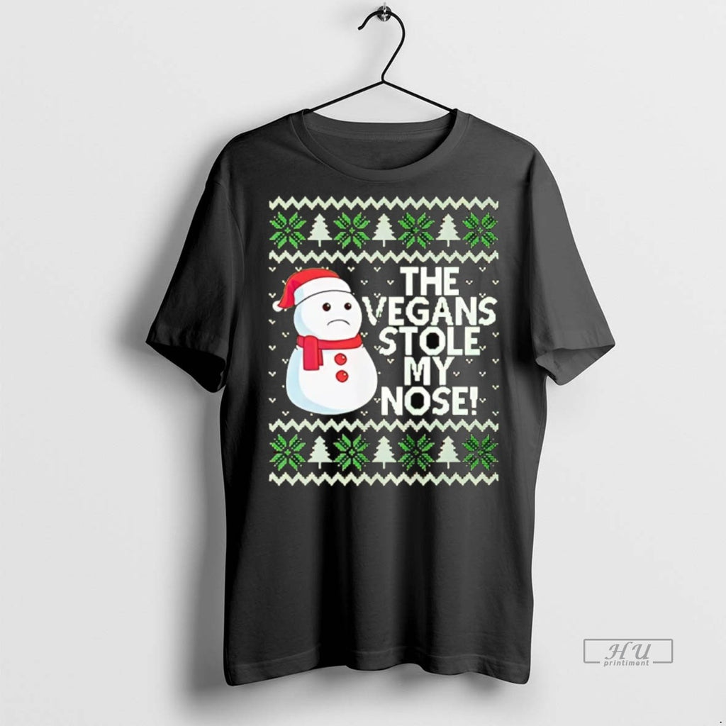 Officials Snowman The Vegans Stole My Nose Christmas Premium Tee Shirt Sweater