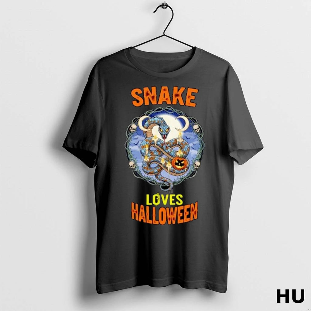 Officials Spooky Snake Loves Halloween Ornaments T Shirt