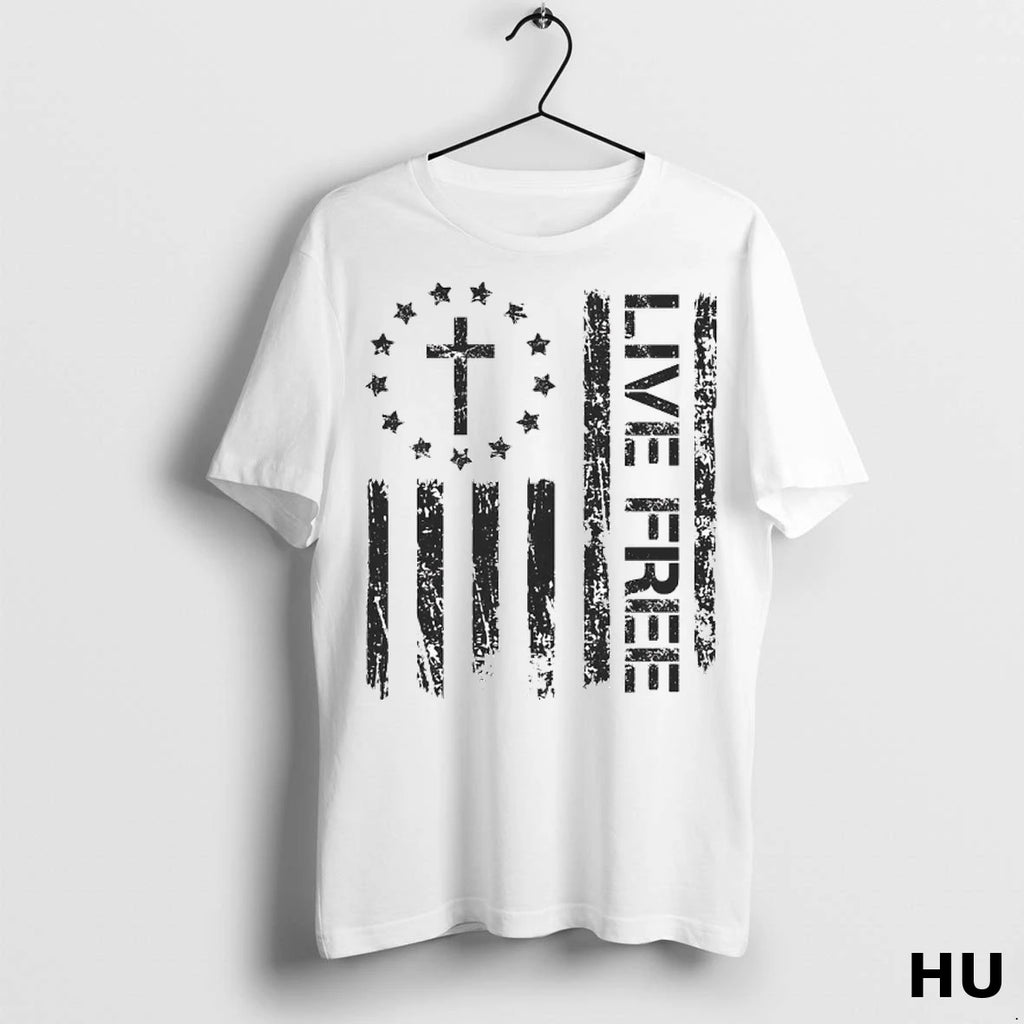Officials Us Flag Christian Conservative Live Free T Shirt