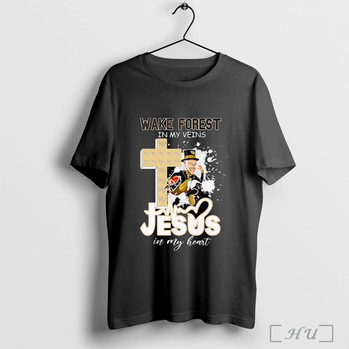 Officials Wake Forest In My Veins Jesus In My Heart Mascot T Shirt