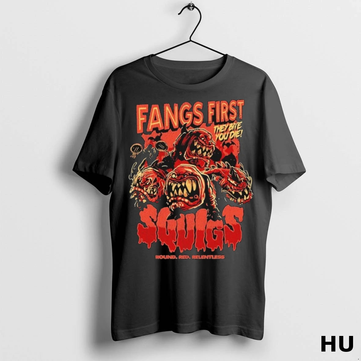Officials Warhammer Squig Fangs First They Bite You Die Round Red Relentless T Shirt