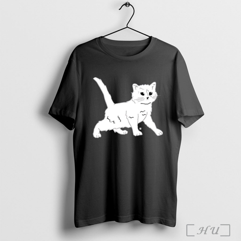 Officials White Cat Glow In The Dark Gary Skeleton T Shirt