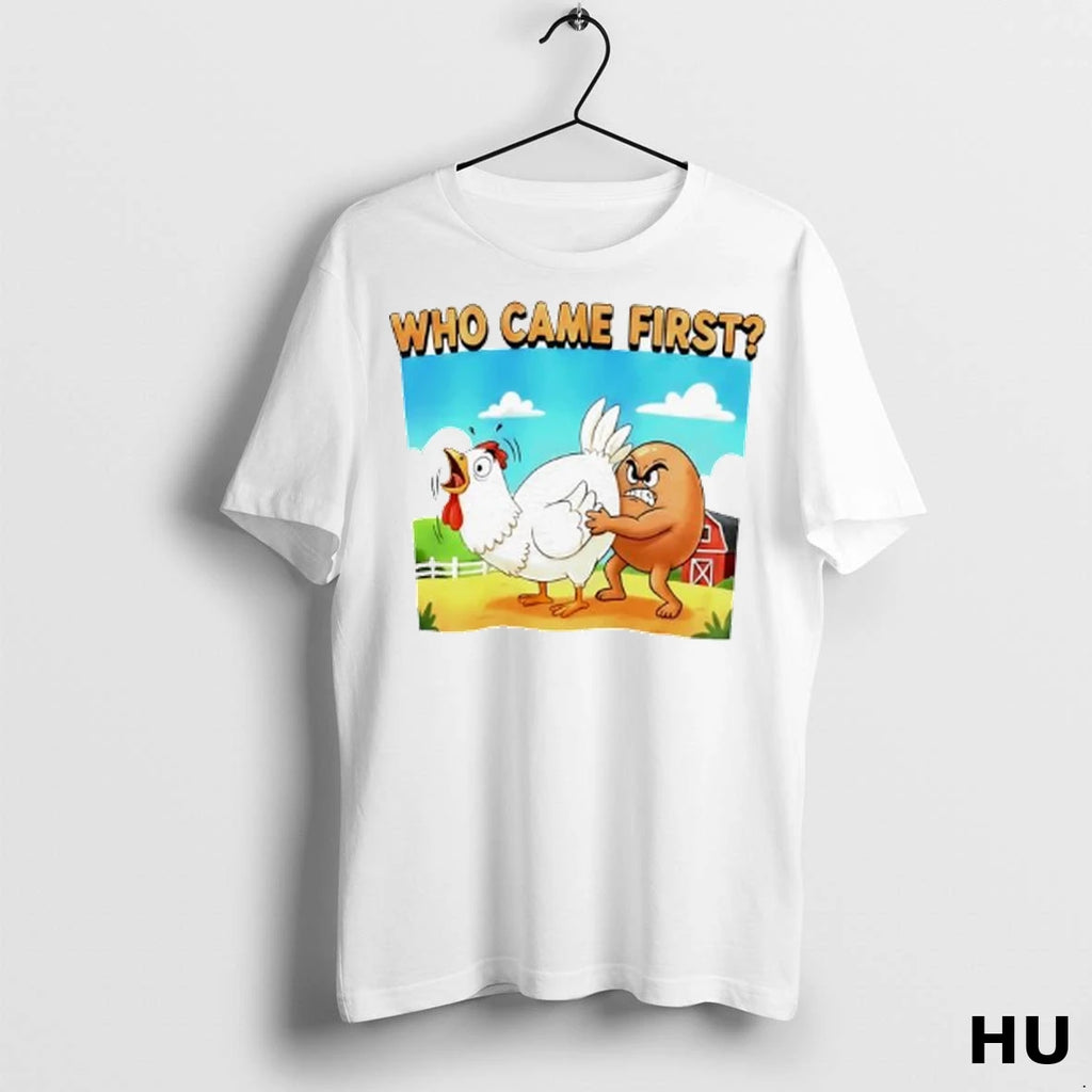 Officials Who Came First Chicken Farmer And Egg Graphic Ladies T Shirt