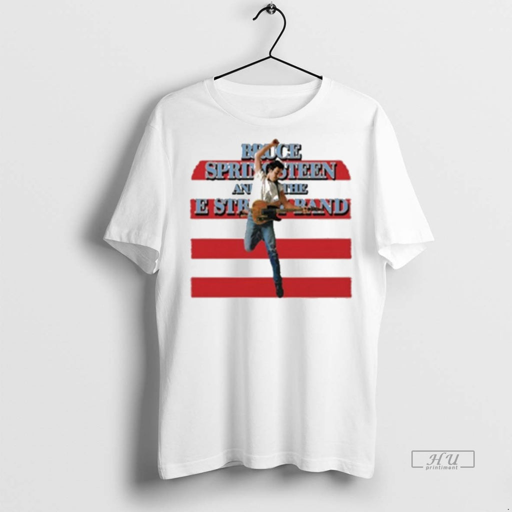 Officials Bruce Springsteen Retro Born In The America Tour Premium Tee Shirt Sweater