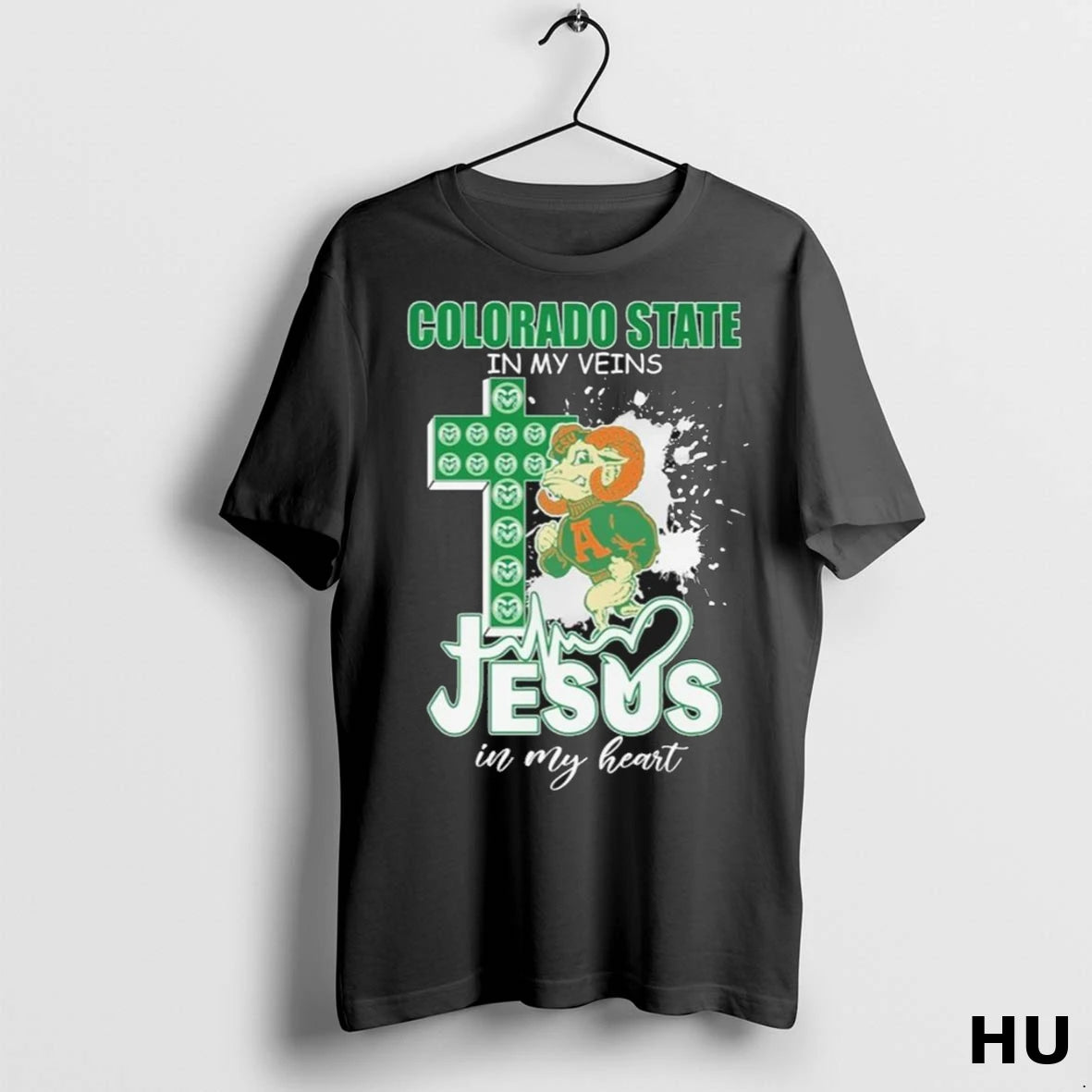 Officials Colorado State Rams In My Veins Jesus In My Heart Mascot T Shirt