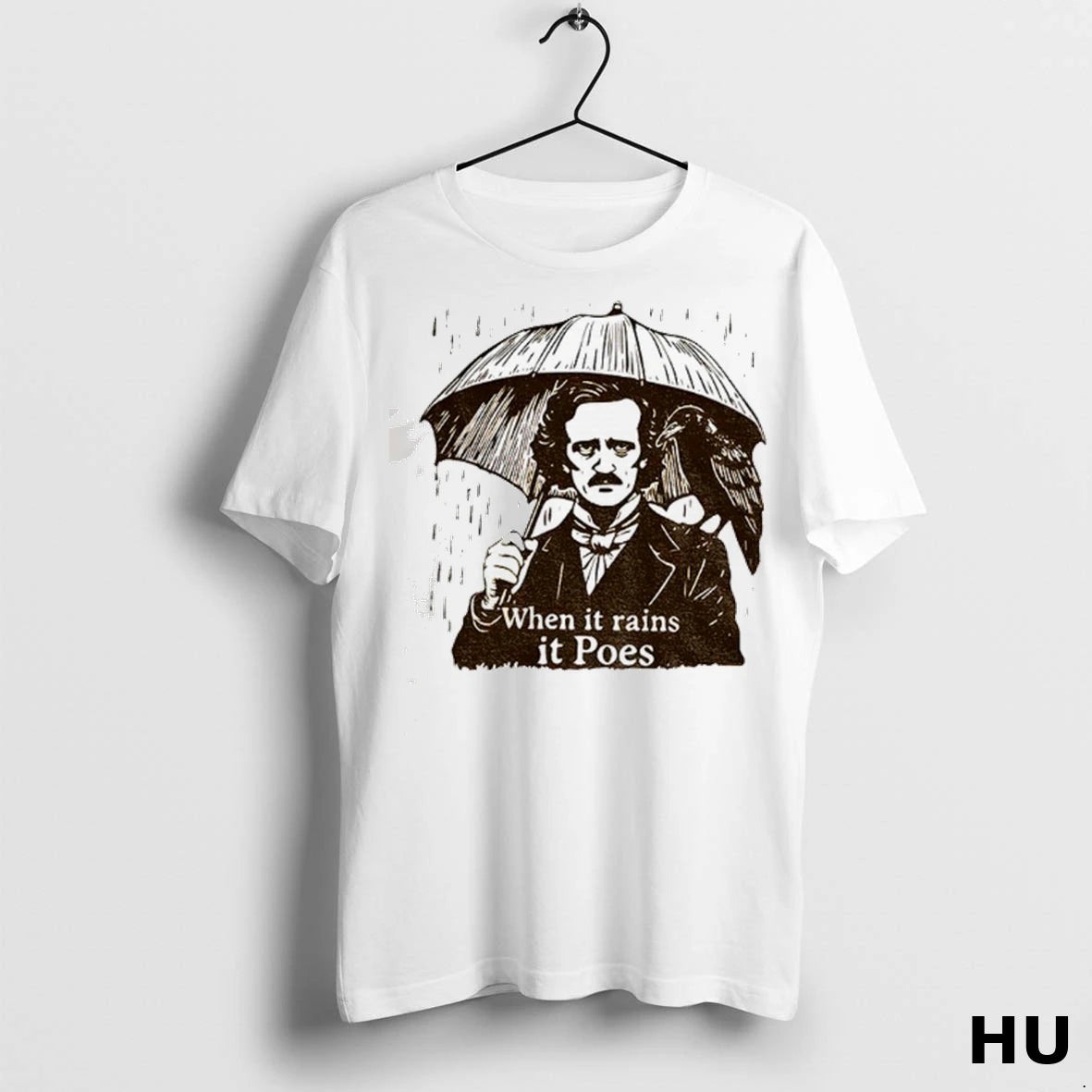 Officials Edgar Allen Poe When It Rains It Poes Classic Cdnxeb T Shirt