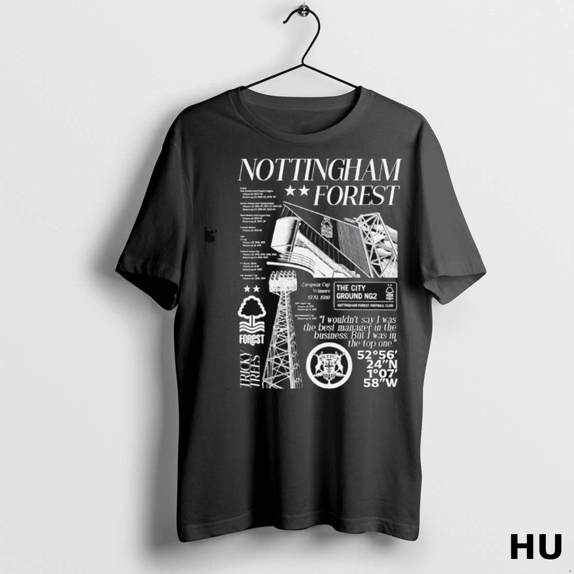 Officials Nottingham Forest Iconic Black Nffc Classic 1w16a7 T Shirt