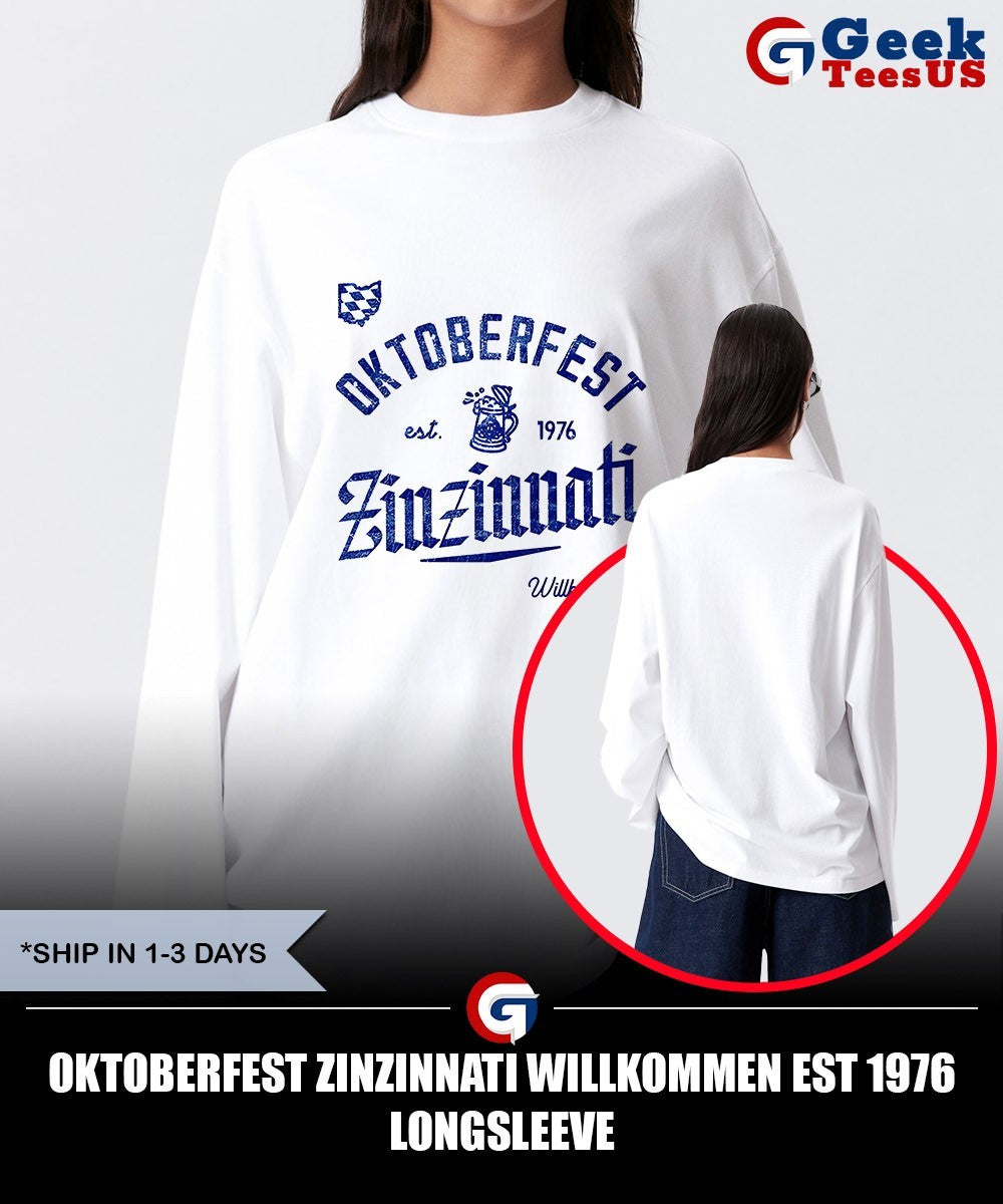 Oktoberfest Zinzinnati Willkommen Est 1976 Unisex , , , Long Sleeve Tee