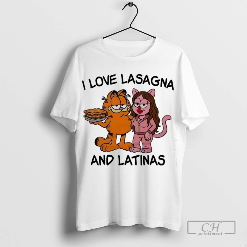 Orange Cat And His Girlfriend I Love Lasagna And Latinas