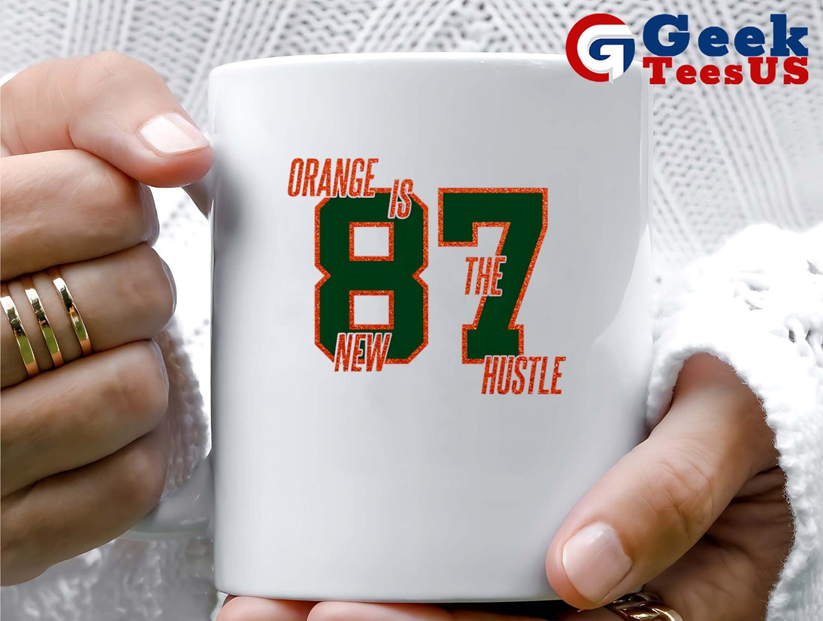 Orange is the new hustle 87 Travis Kelce shirt Unisex , , , Long Sleeve Tee