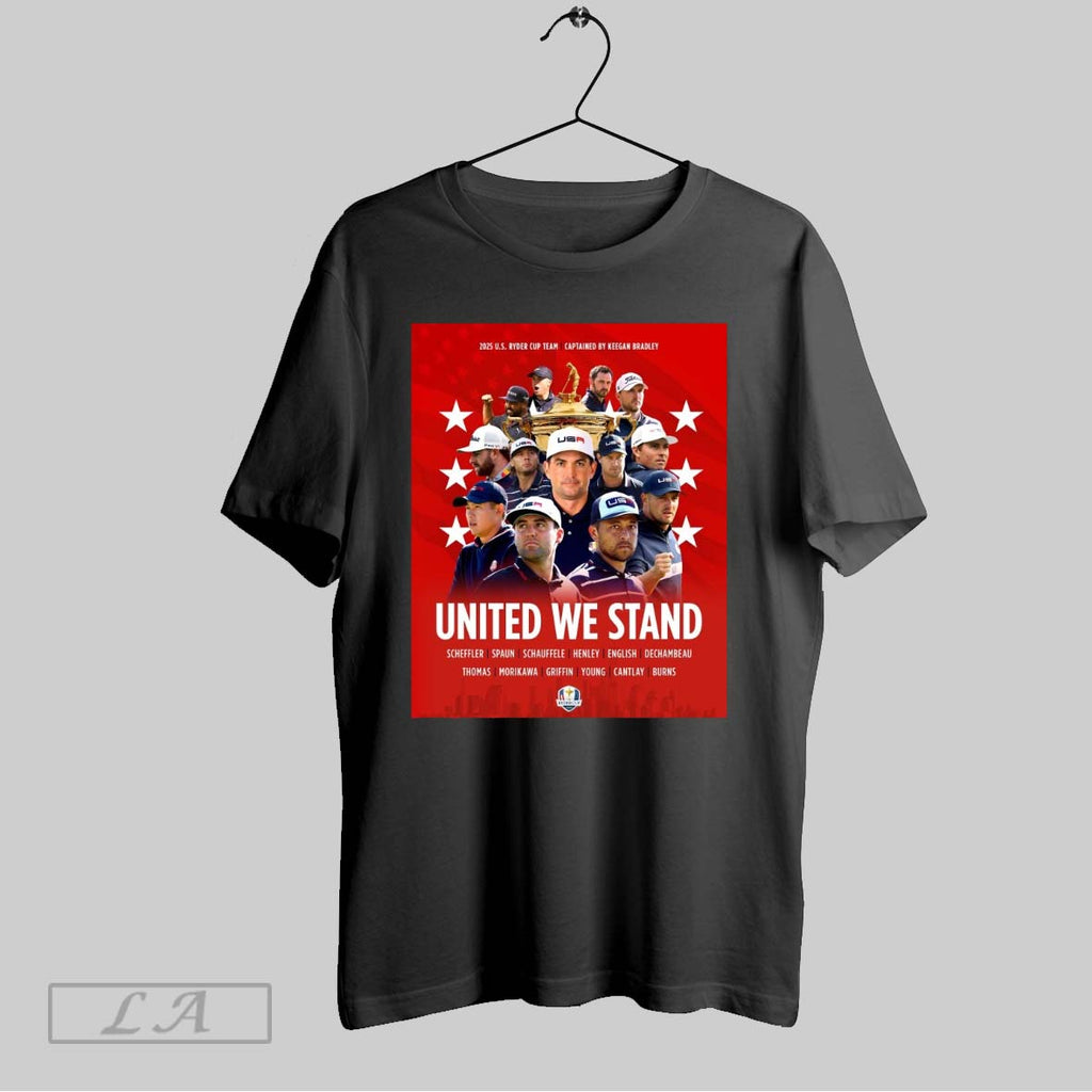 Original 2025 Us Ryder Cup Team Captained By Keegan Bradley United We Stand Poster