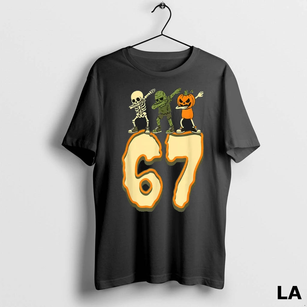 Original 67 Halloween Meme 6 7 Numbers Six Seven Skeleton