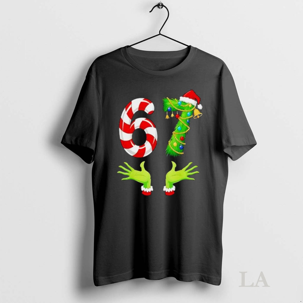 Original 67 Meme Six Seven Grinch Hand Christmas