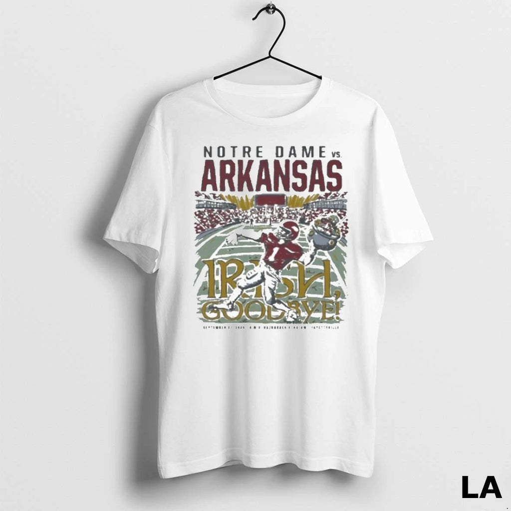 Original Arkansas Razorbacks Vs Notre Dame Fighting Irish Irish Goodbye September 27 2025