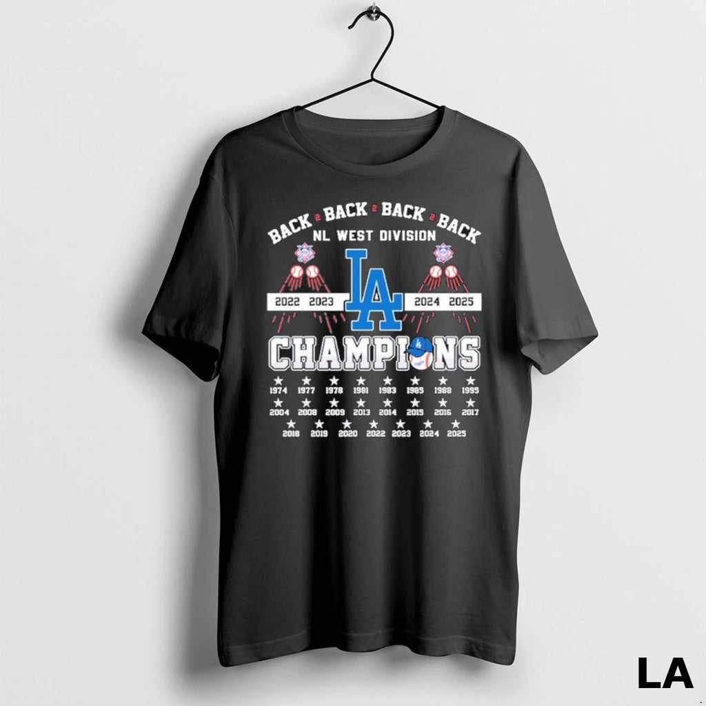 Original Back 2 Back 2 Back 2 Back Los Angeles Dodgers Nl West Champions