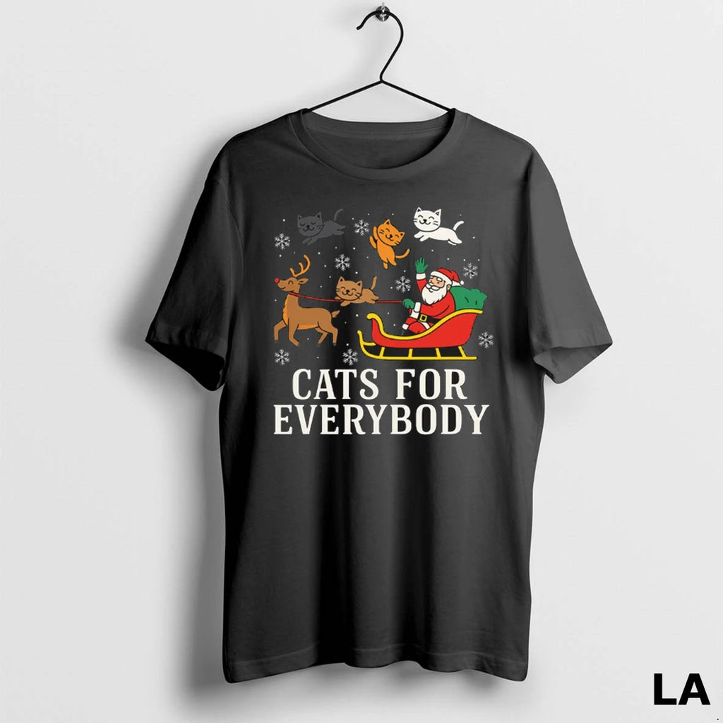 Original Cats For Everybody Christmas Cat Funny Xmas Women Santa