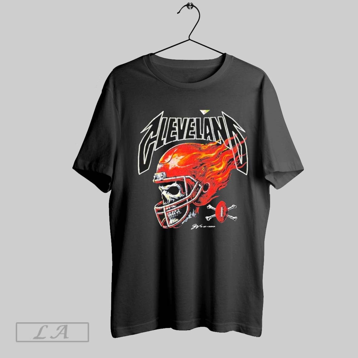 Original Cleveland Skull Flames Helme