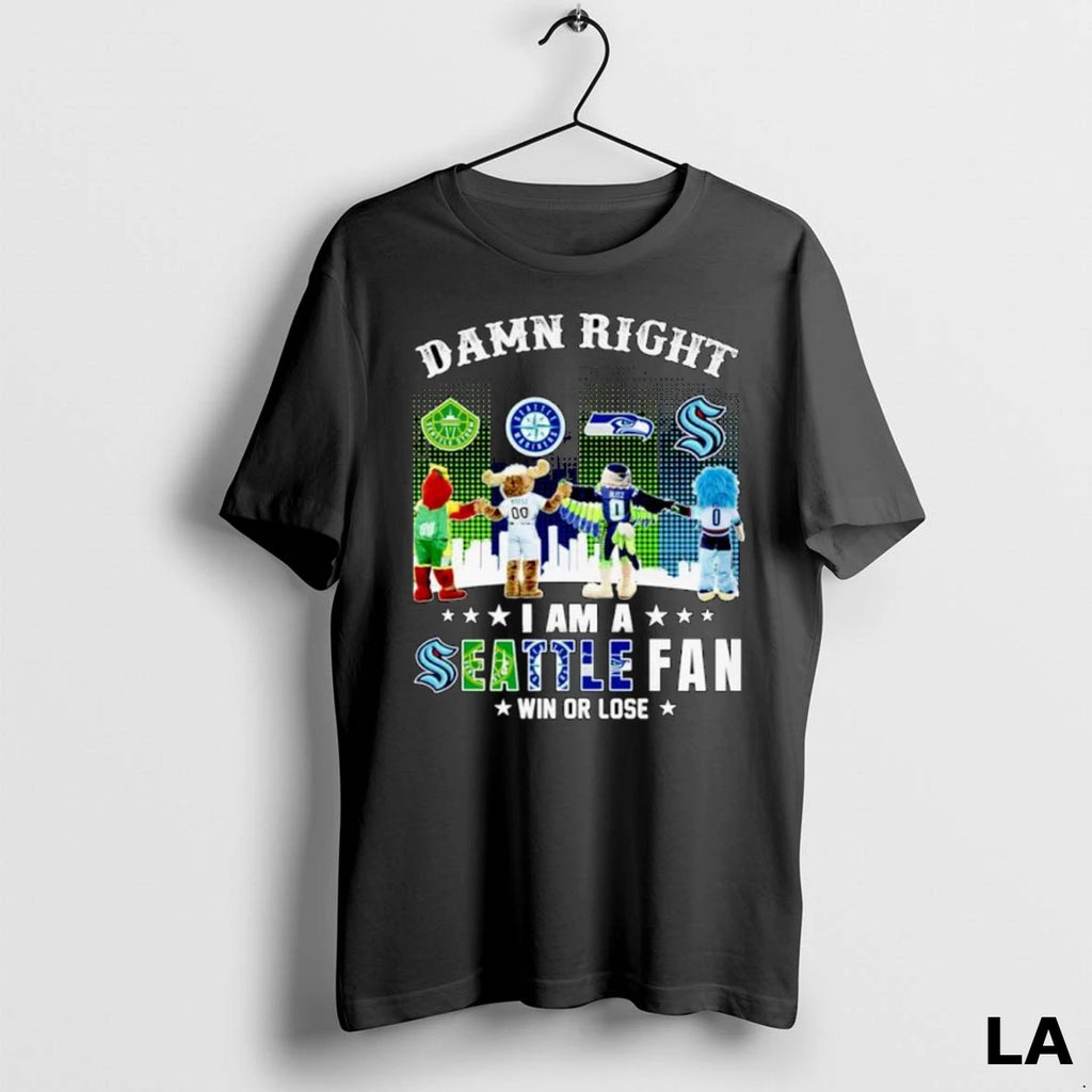 Original Damn Right I Am A Seattle Fan Win Or Lose Mascots Ornaments