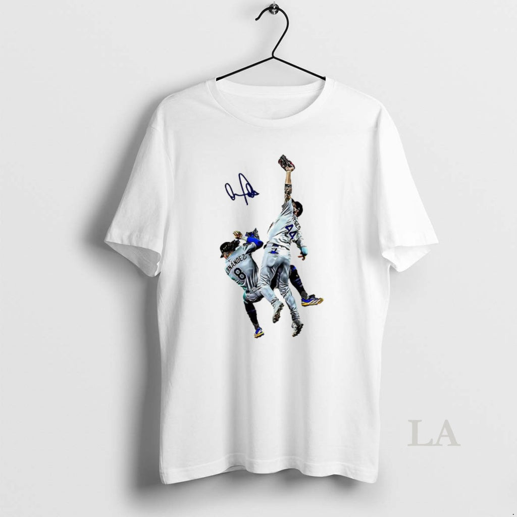 Original Dodgers Player Teoscar Hernandez And George Springer World Series 2025 Signature