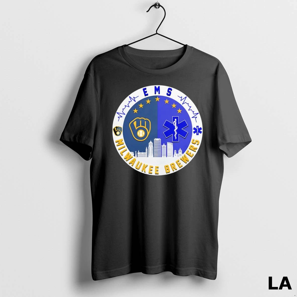 Original Emergency Medical Services Ems And Milwaukee Brewers Baseball Team Logo