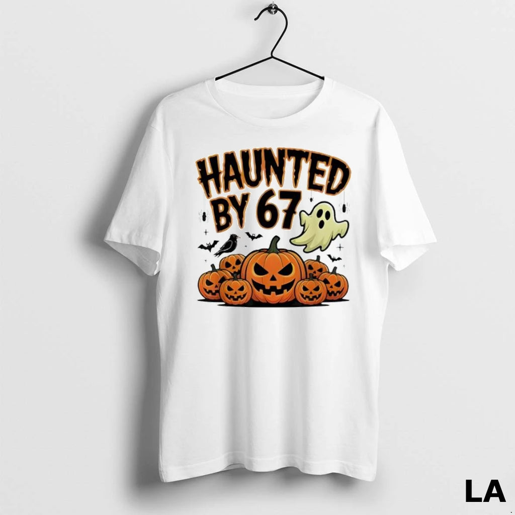 Original Haunted By 67 E2 80 93 Funny Ghost And Pumpkin Halloween Costume