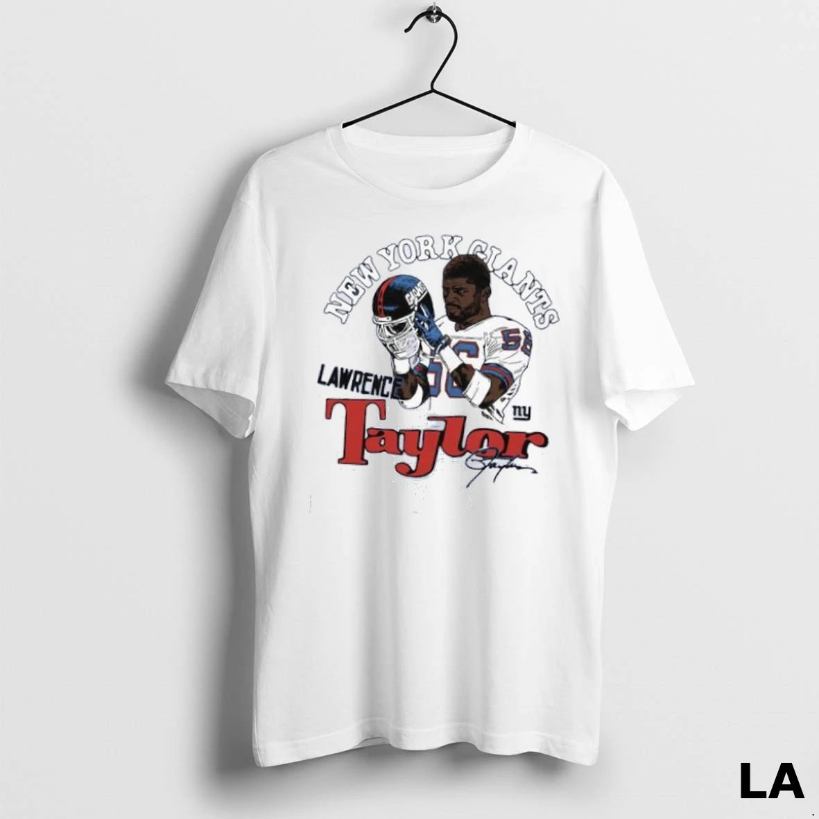 Original Lawrence Taylor New York Giants Retired Player Classic Caricature Tri Blend